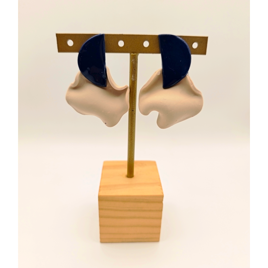 Isis - Pendientes azul y crema mate