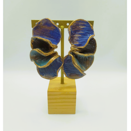 Shakti - Pendientes grandes azul cobalto y verde