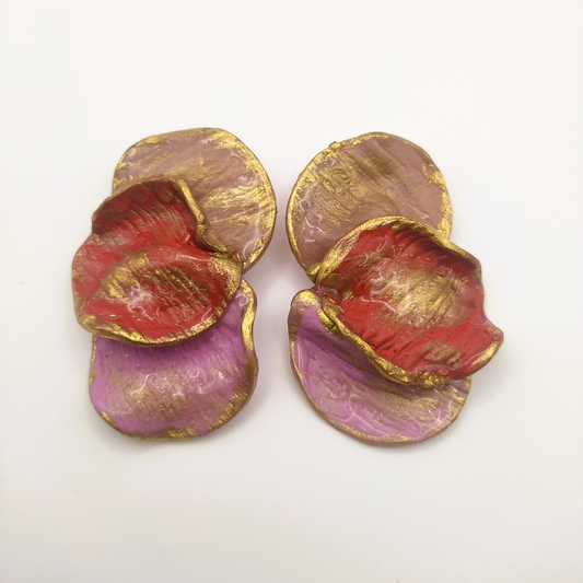 Shakti - Pendientes rosa palo y fucsia