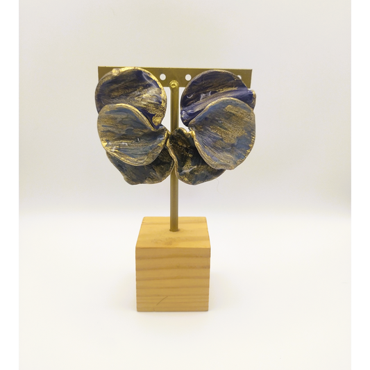 Shakti - Pendientes azul y dorado