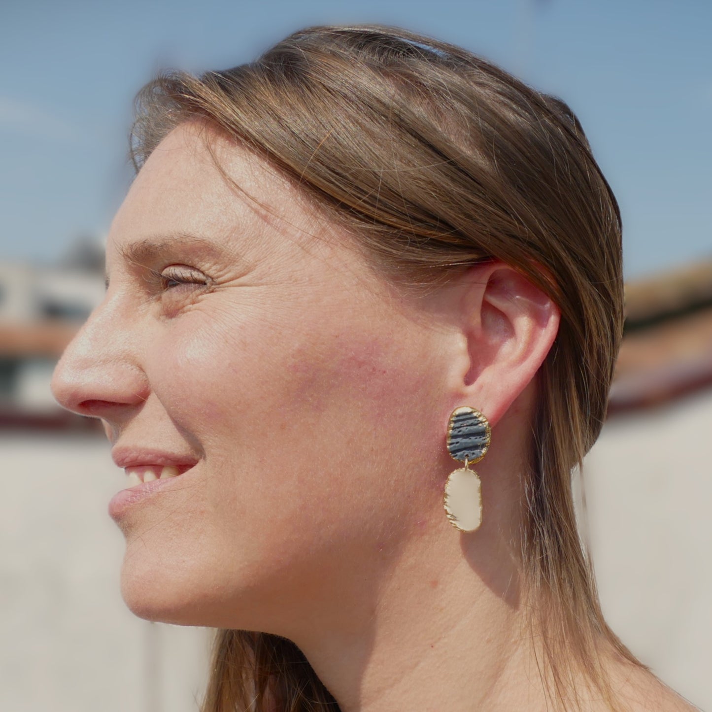 Lakshmi - dos piezas azul piedra y crema