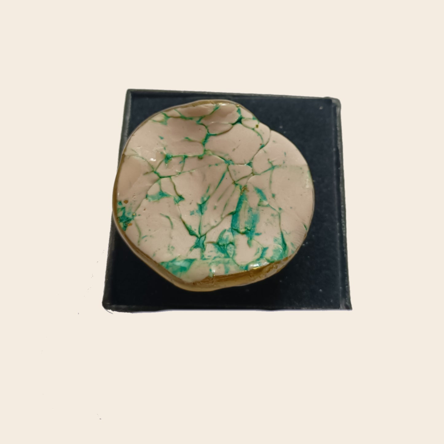 Anillo Afrodita - Tonos verde y crema