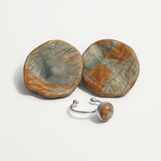 Sarasvati – Conjunto en tonos terracota y gris