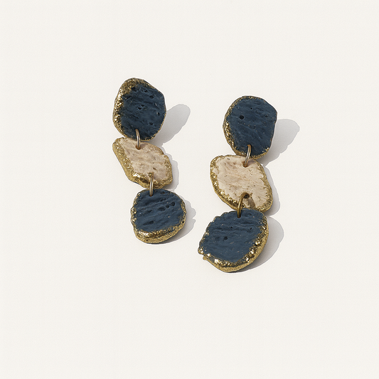 Lakshmi - tres piezas azul piedra y crema