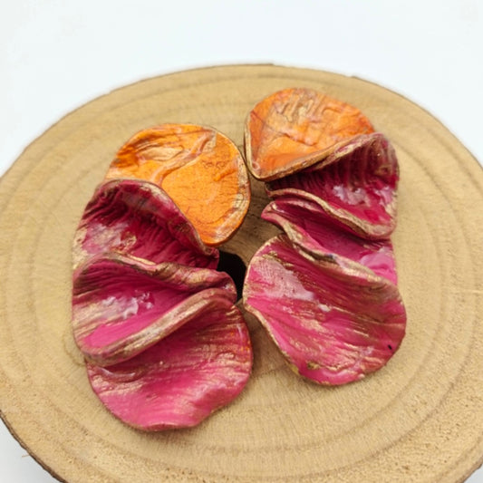 Shakti - Pendientes grandes fucsia y naranja
