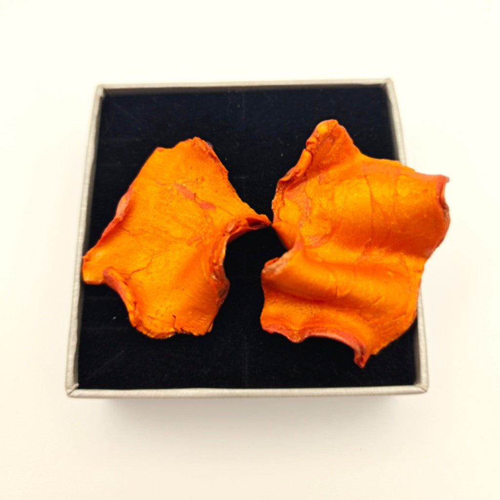 Mawu - Pendientes naranja metalizado