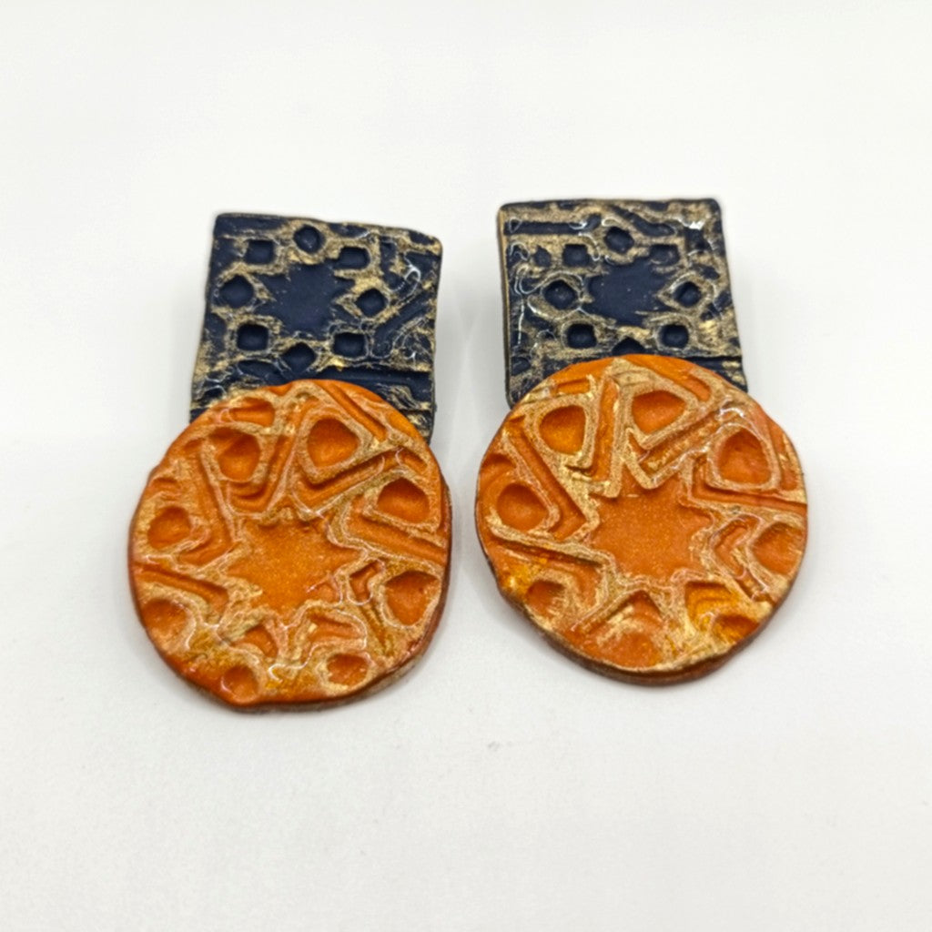 Alhambra - Azulejo Combinado · Azul Profundo & Naranja
