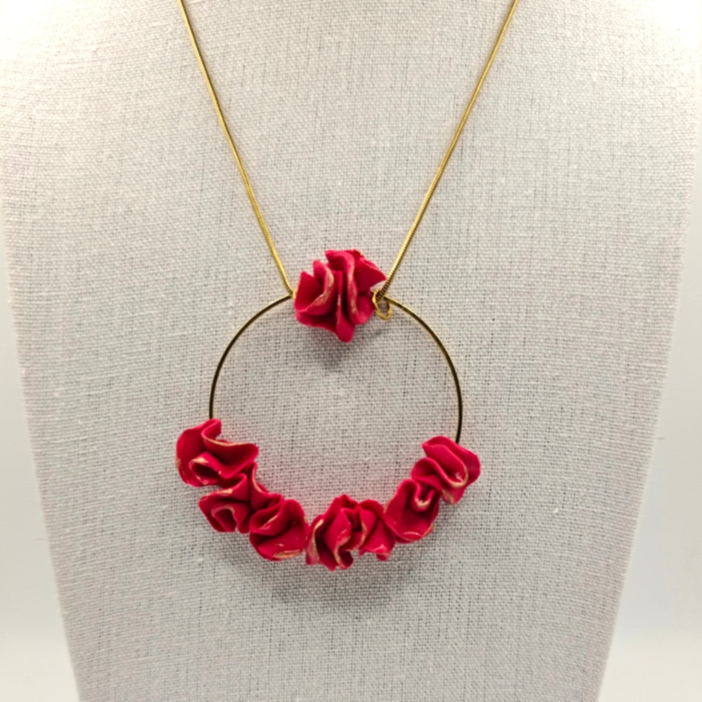 Clavel - colgante blanco o rojo aro grande