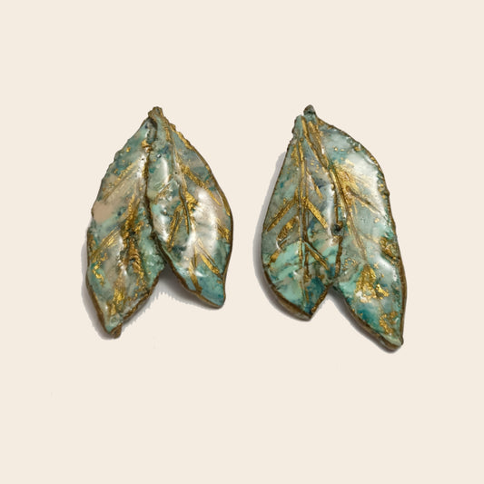 Minerva - hoja doble azul y turquesa