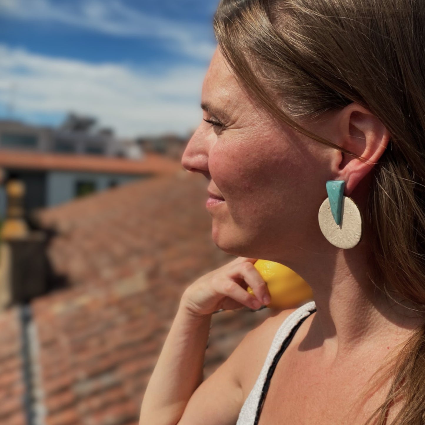 Freyja - Crema y turquesa