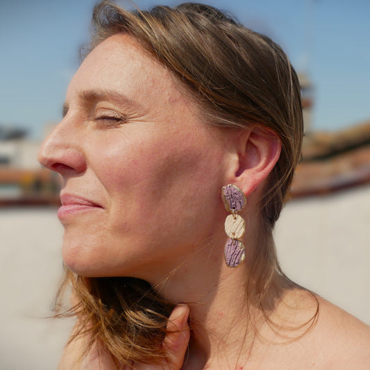 Lakshmi - tres piezas crema y malva