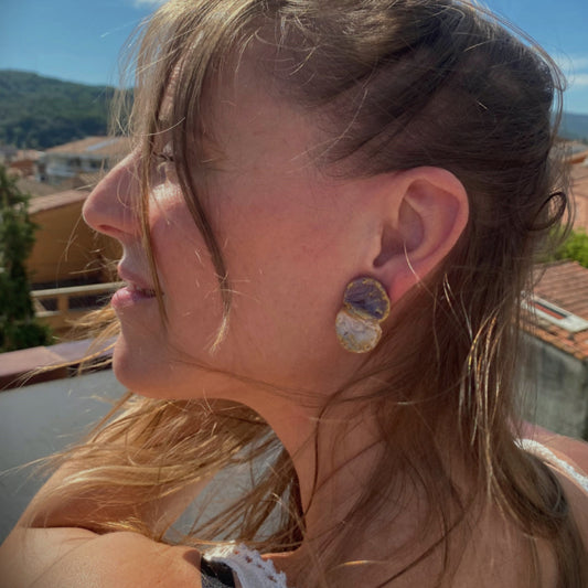 Venus - conjunto con pétalos lavanda y crema