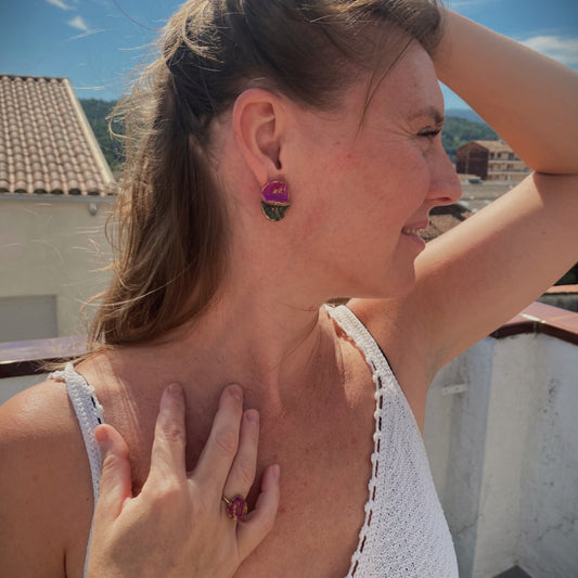 Venus - conjunto fucsia y verde profundo