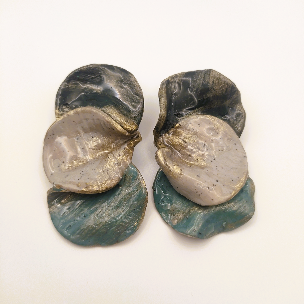 Shakti - Pendientes gris piedra y azul