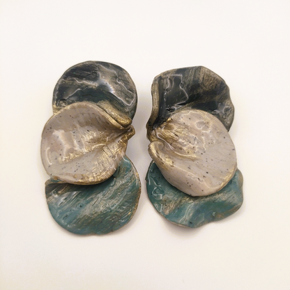 Shakti - Pendientes gris piedra y azul