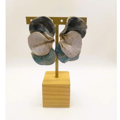 Shakti - Pendientes gris piedra y azul