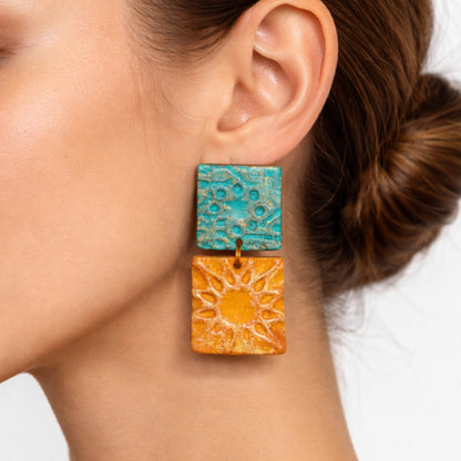 Alhambra - Doble Azulejo · Turquesa & Naranja