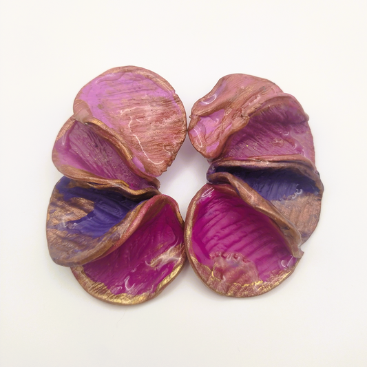 Shakti - Pendientes grandes rosa, purpura y fucsia