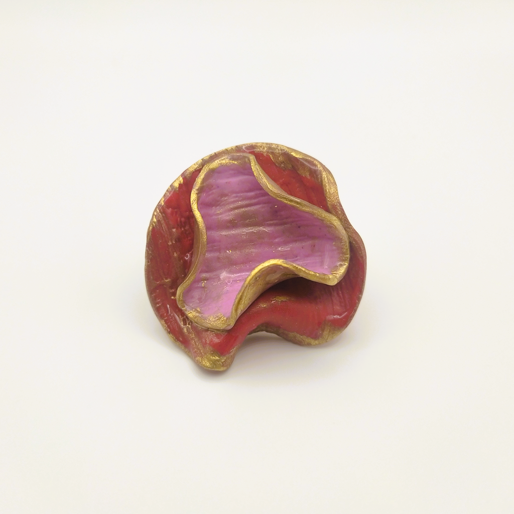 Shakti - Anillo rojo coral y rosa