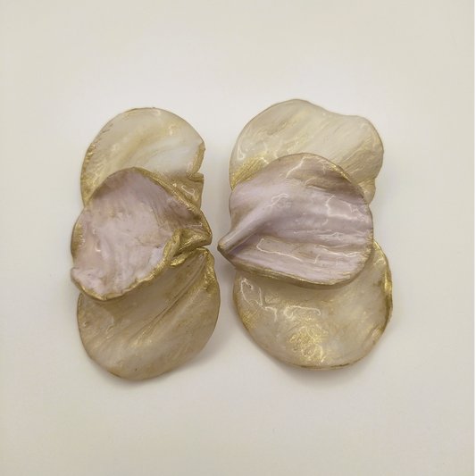 Shakti - Pendientes blancos y rosa translucido