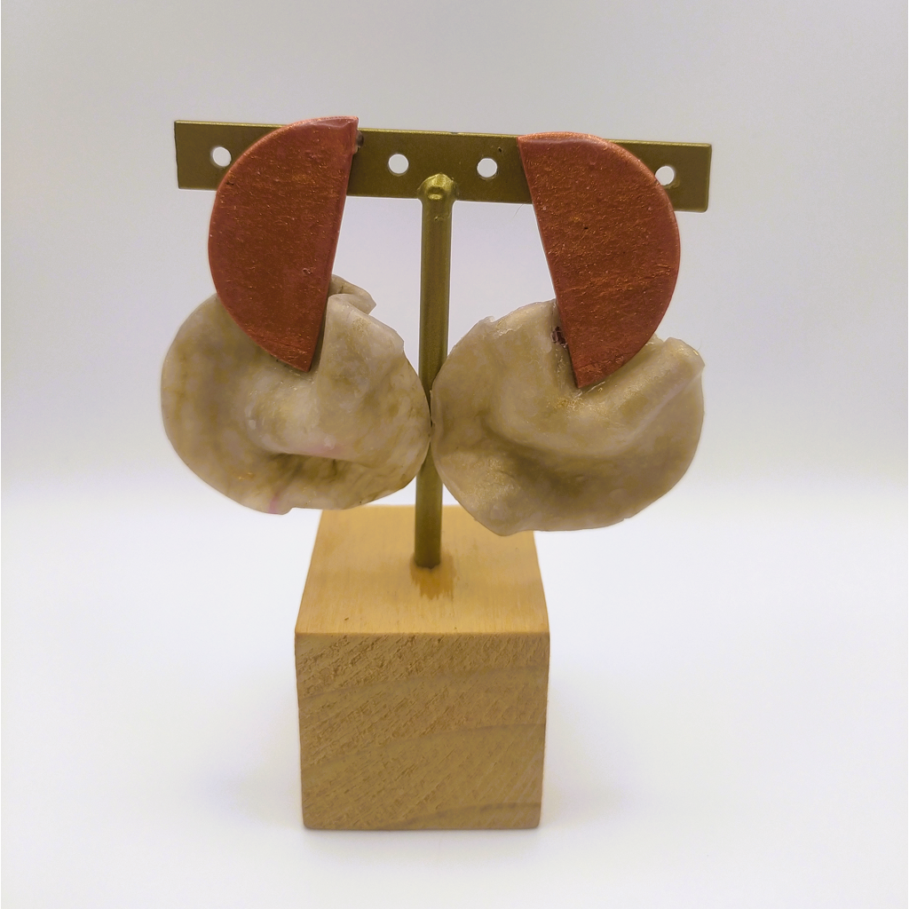 Isis - Pendientes naranja metalizad y translucida