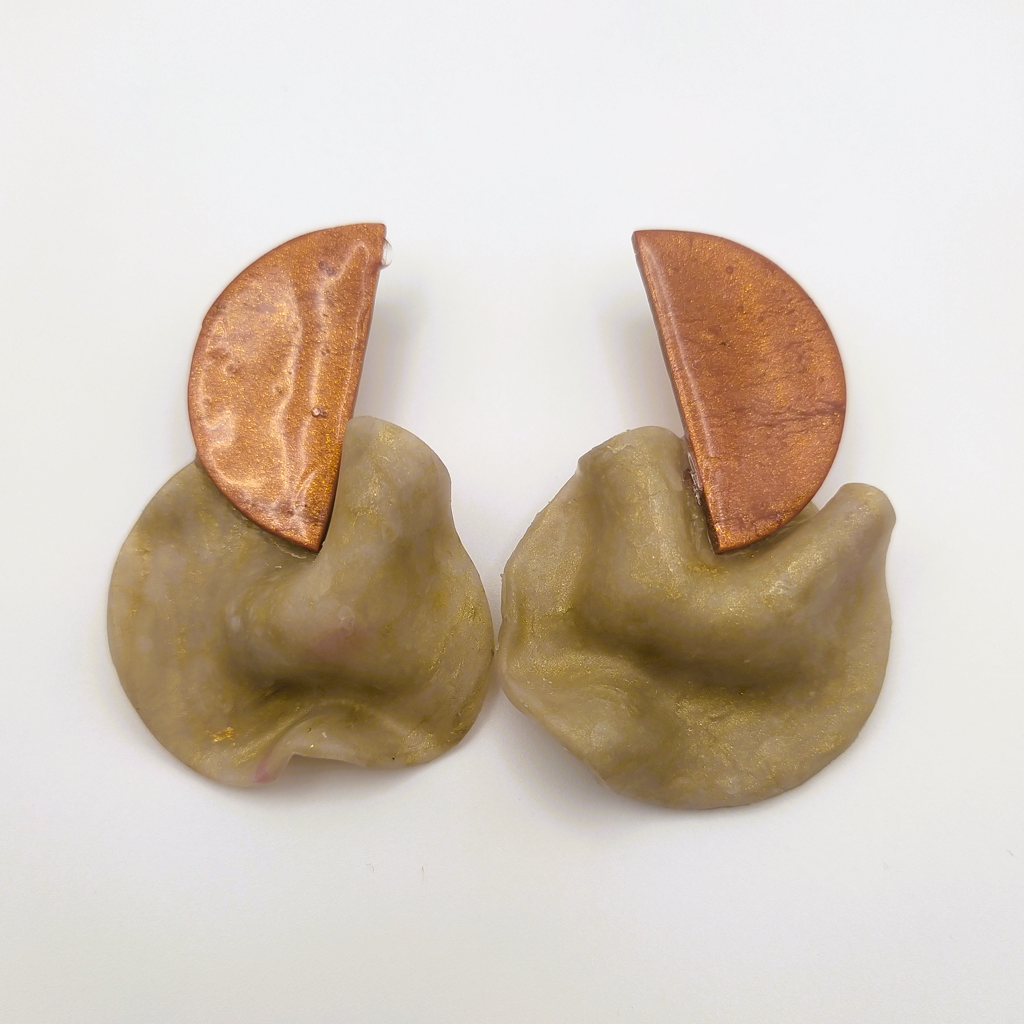 Isis - Pendientes naranja metalizad y translucida