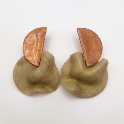 Isis - Pendientes naranja metalizad y translucida