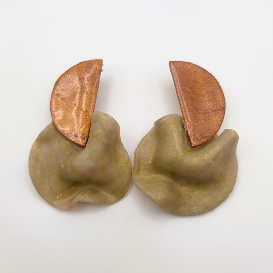 Isis - Pendientes naranja metalizad y translucida