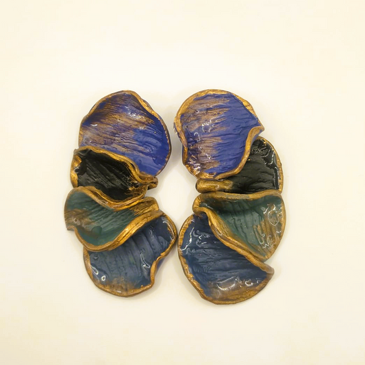 Shakti - Pendientes grandes azul cobalto y verde