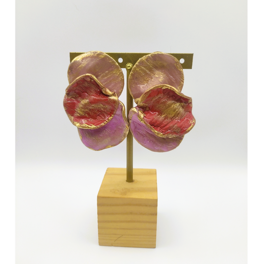 Shakti - Pendientes rosa palo y fucsia