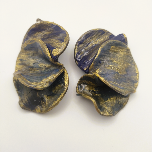 Shakti - Pendientes azul y dorado