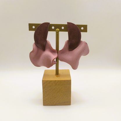 Isis - Pendientes rosa metalizado y rosa palo