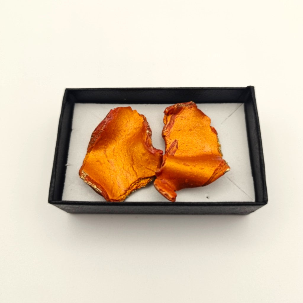 Mawu - Pendientes naranja metalizado