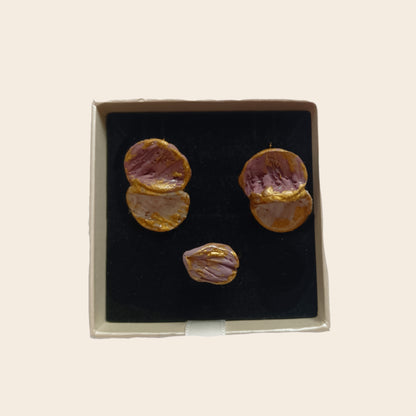 Venus - conjunto con pétalos lavanda y crema