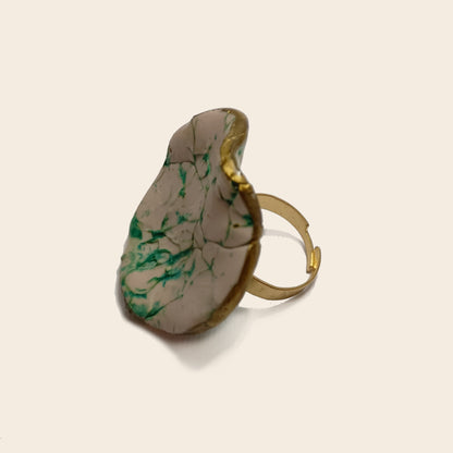 Anillo Afrodita - Tonos verde y crema