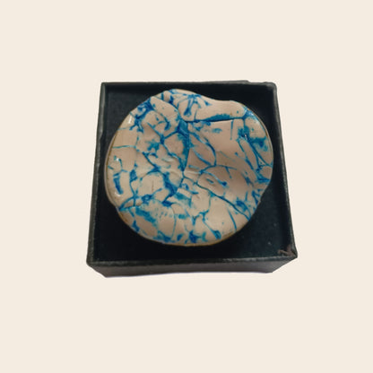 Anillo Afrodita - Tonos crema y azul