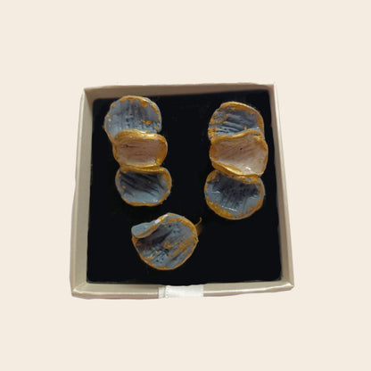 Venus - conjunto pétalos azul y crema