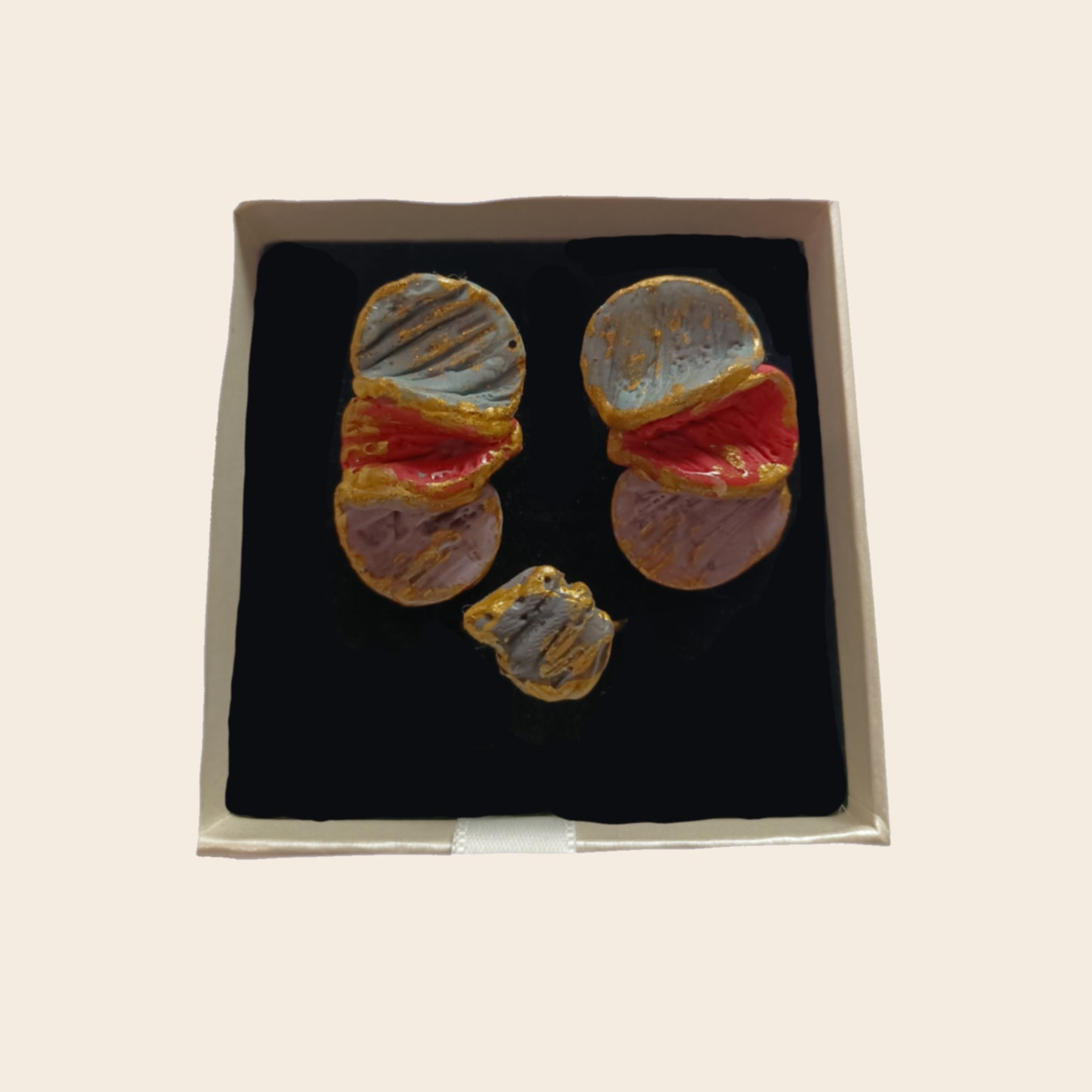 Venus - conjunto tonos piedra, coral y lavanda