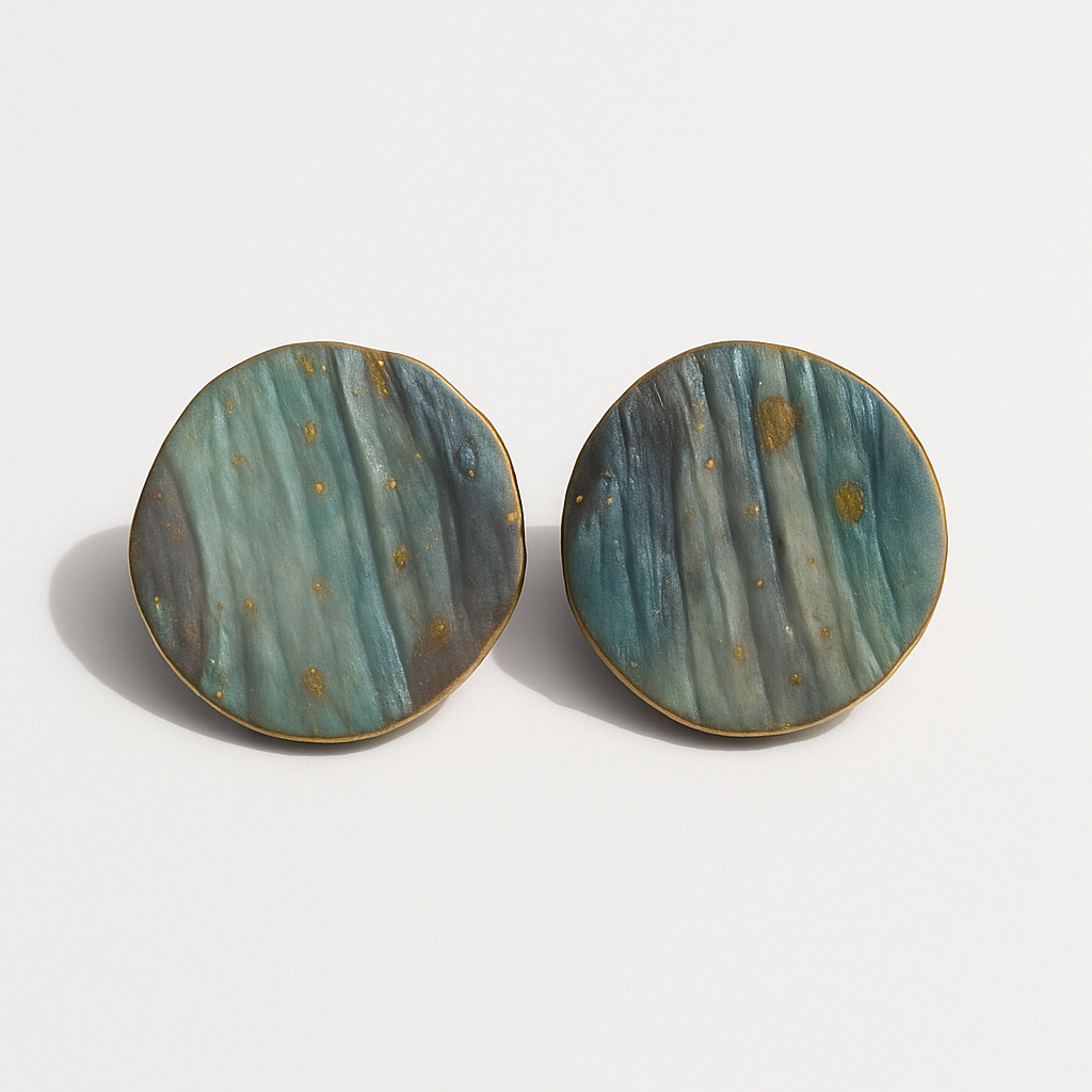 Sarasvati - Pendientes turquesa y gris elegante