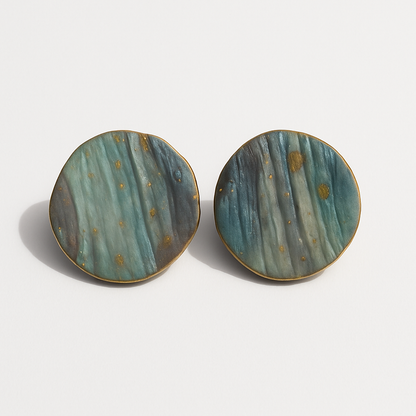 Sarasvati - Pendientes turquesa y gris elegante