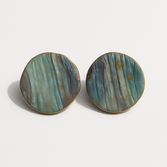 Sarasvati - Pendientes turquesa y gris elegante
