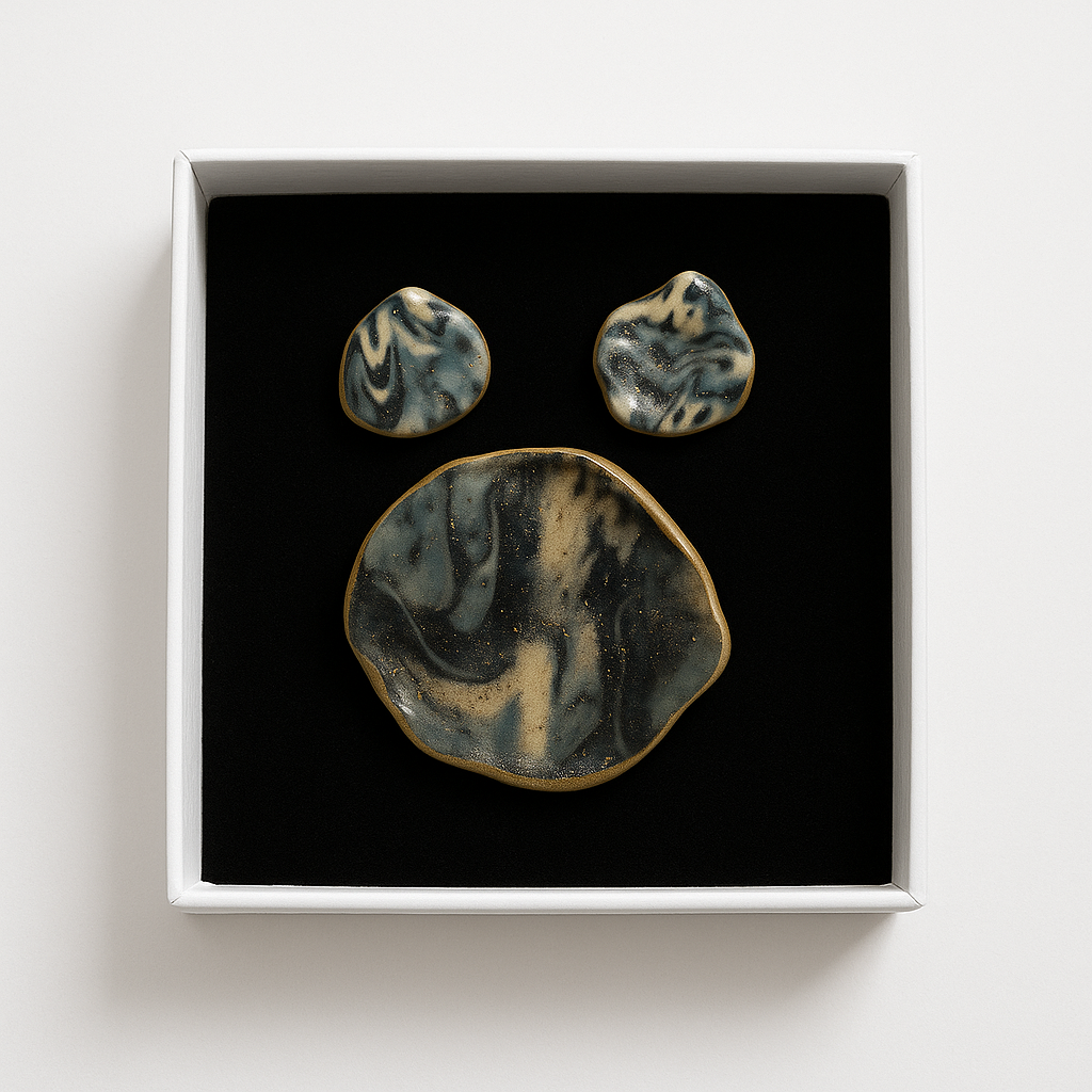 Sarasvati - Conjunto turquesa, gris y crema