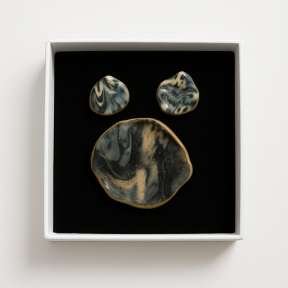 Sarasvati - Conjunto turquesa, gris y crema