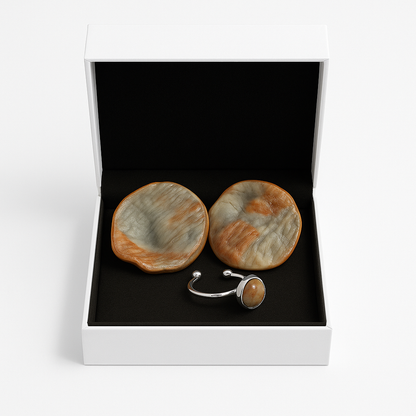 Sarasvati – Conjunto en tonos terracota y gris