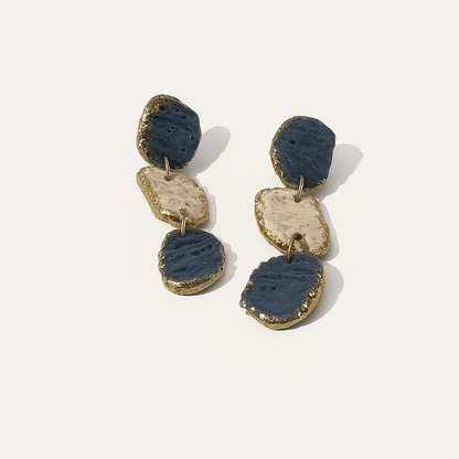 Lakshmi - tres piezas azul piedra y crema