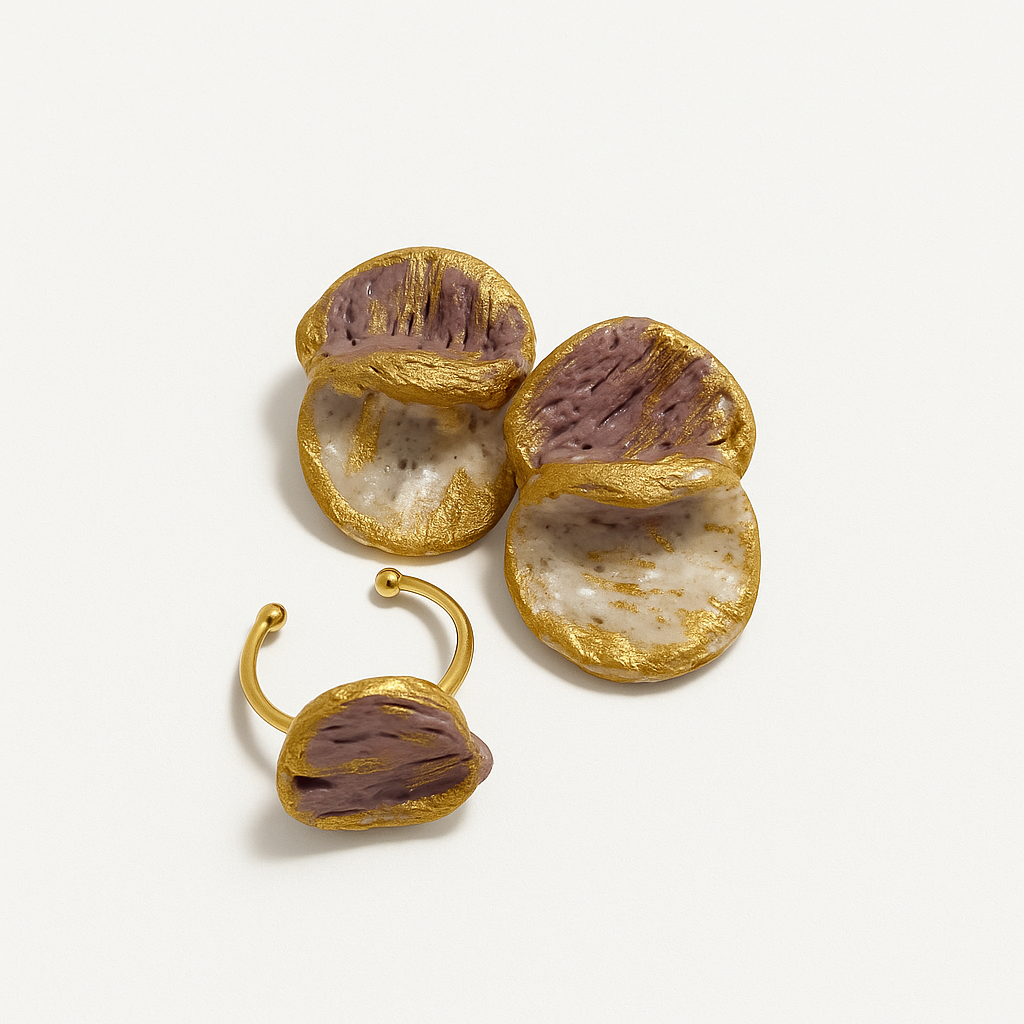 Venus - conjunto con pétalos lavanda y crema