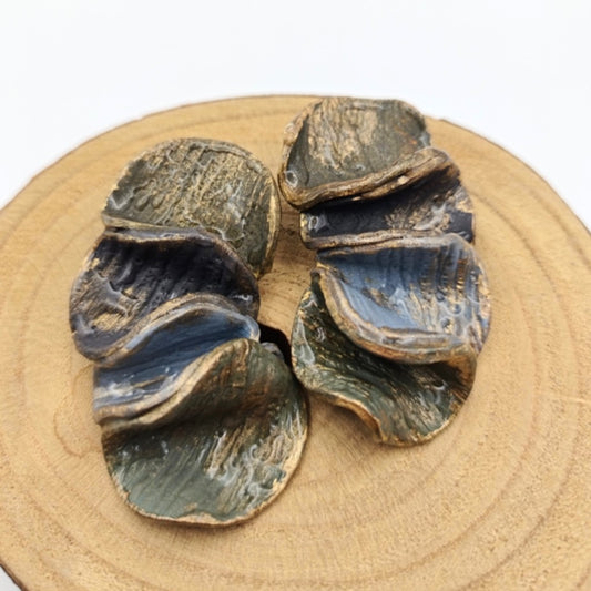 Shakti - Pendientes grandes azules profundo y verde