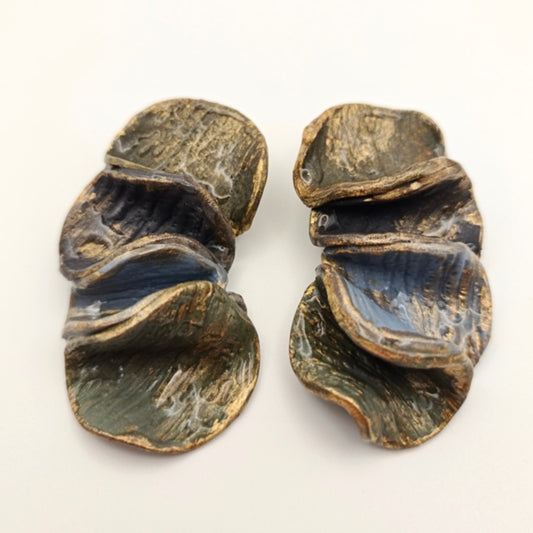 Shakti - Pendientes grandes azules profundo y verde