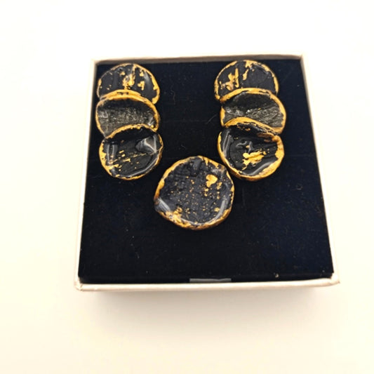 Venus - conjunto de 3 pétalos negro y dorado