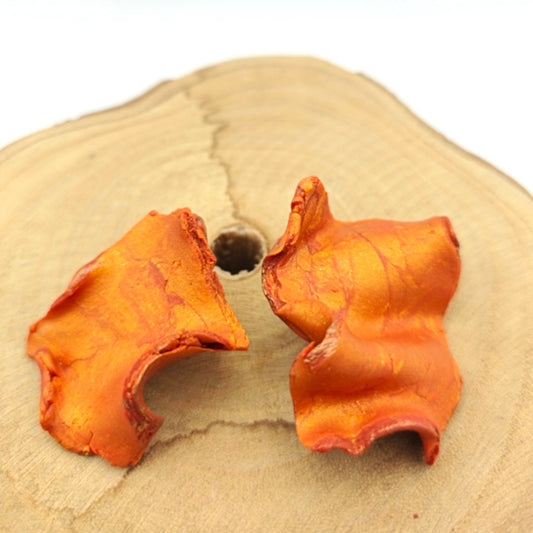 Mawu - Pendientes naranja metalizado